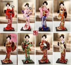 30cm Kawaii Japanese Lovely Geisha Figurines Dolls with Beautiful Kimono New House Office Decoration Miniatures Birthday Gift
