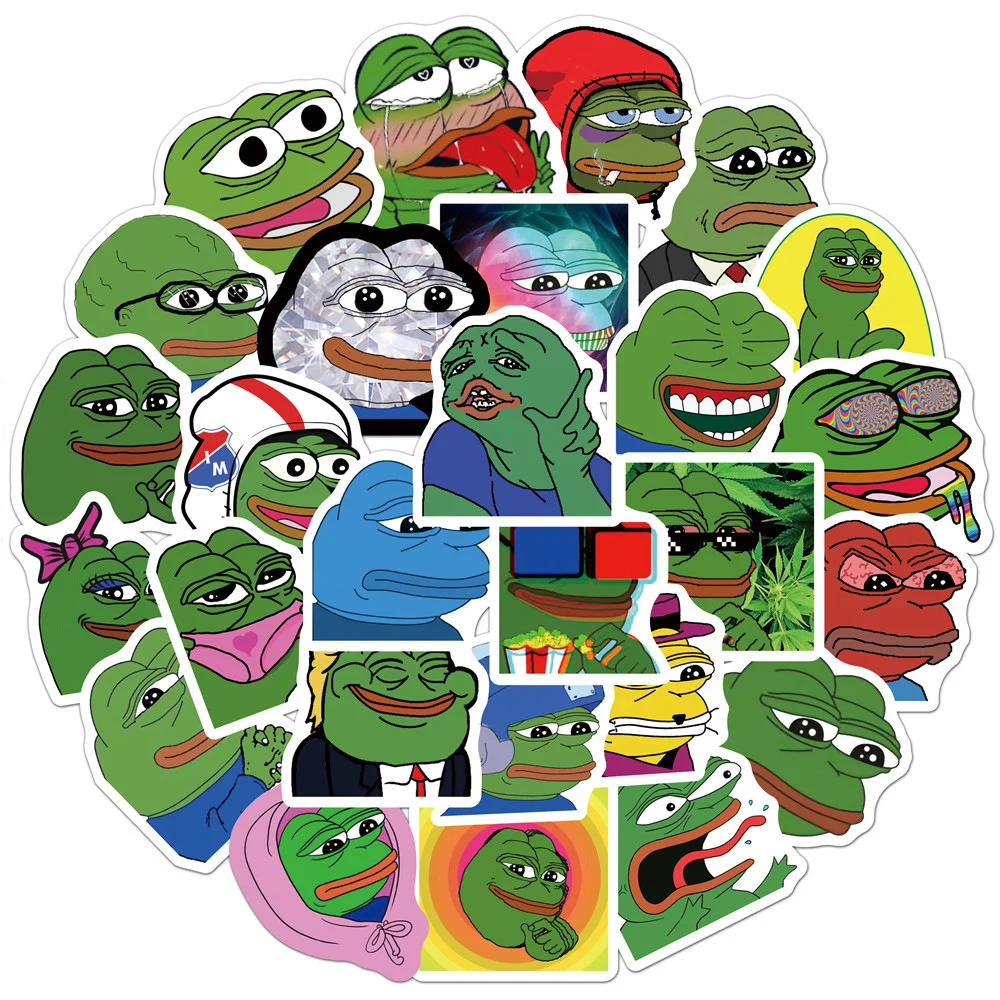 10/30/50PCS Interesting Frog PEPE Meme Graffiti Stickers DIY Scrapbook Skateboard Laptop Luggage Phone Guitar Sticker Kids Toy