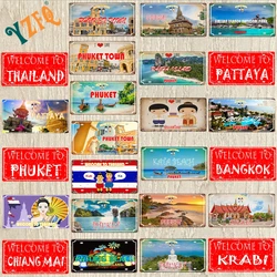 【YZFQ】Phuket Pattaya Vintage Metal Signs Mauritius Island Bora Shabby Chi Travel Souvenir For Wall Home Decor 30X15CM  DC-1464A