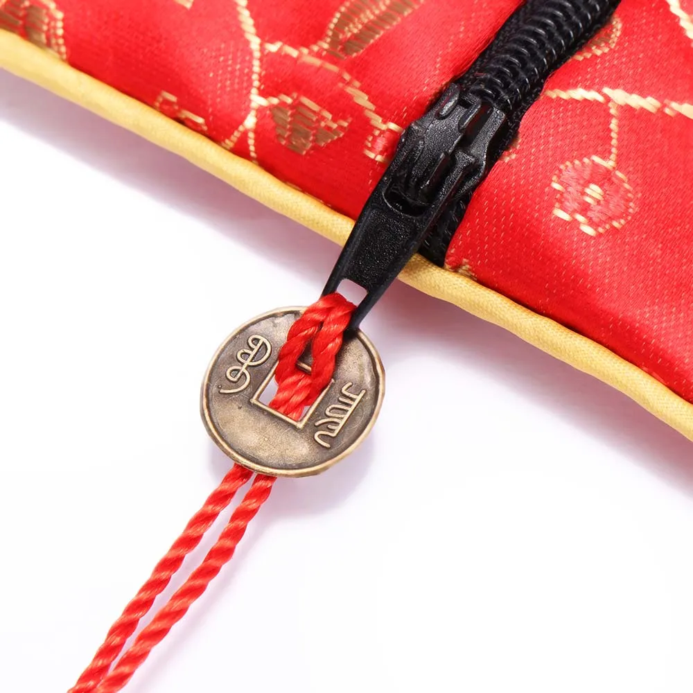 1Pc Jewelry Organizer Travel Trinket Cosmetic Storage Pouc Storage Pouch Handmade Tassel Zipper Gift Coin Purse Chinese Style