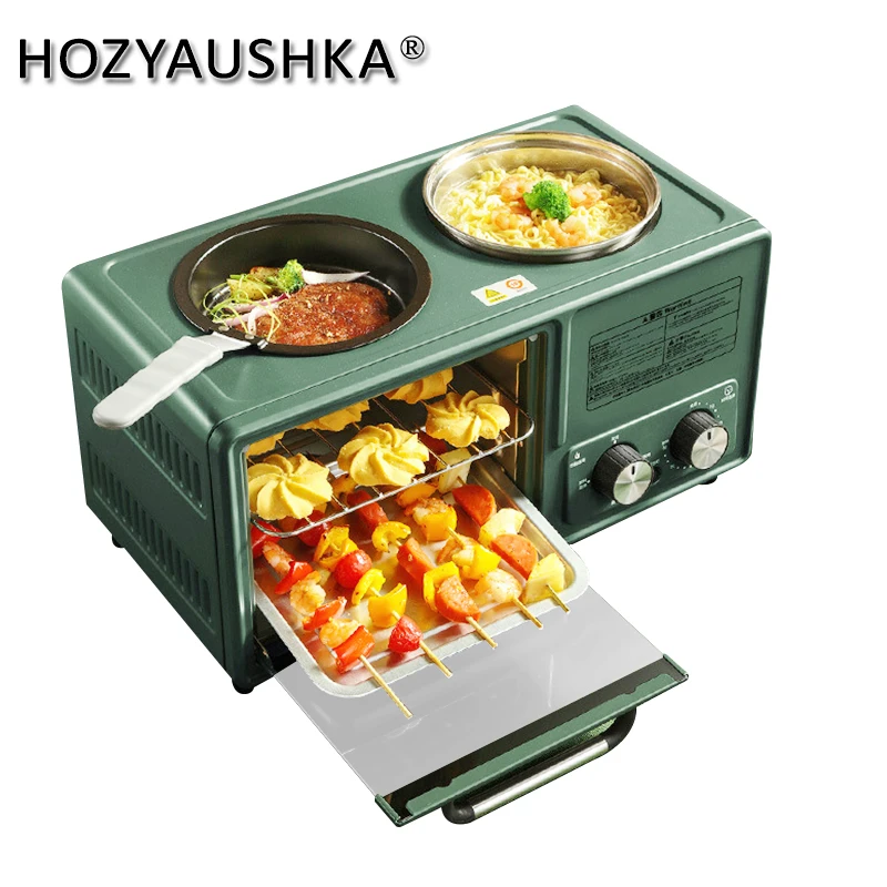 آلة الإفطار أربعة في واحد متعددة الوظائف ، آلة الإفطار مع محمصة 8 لتر