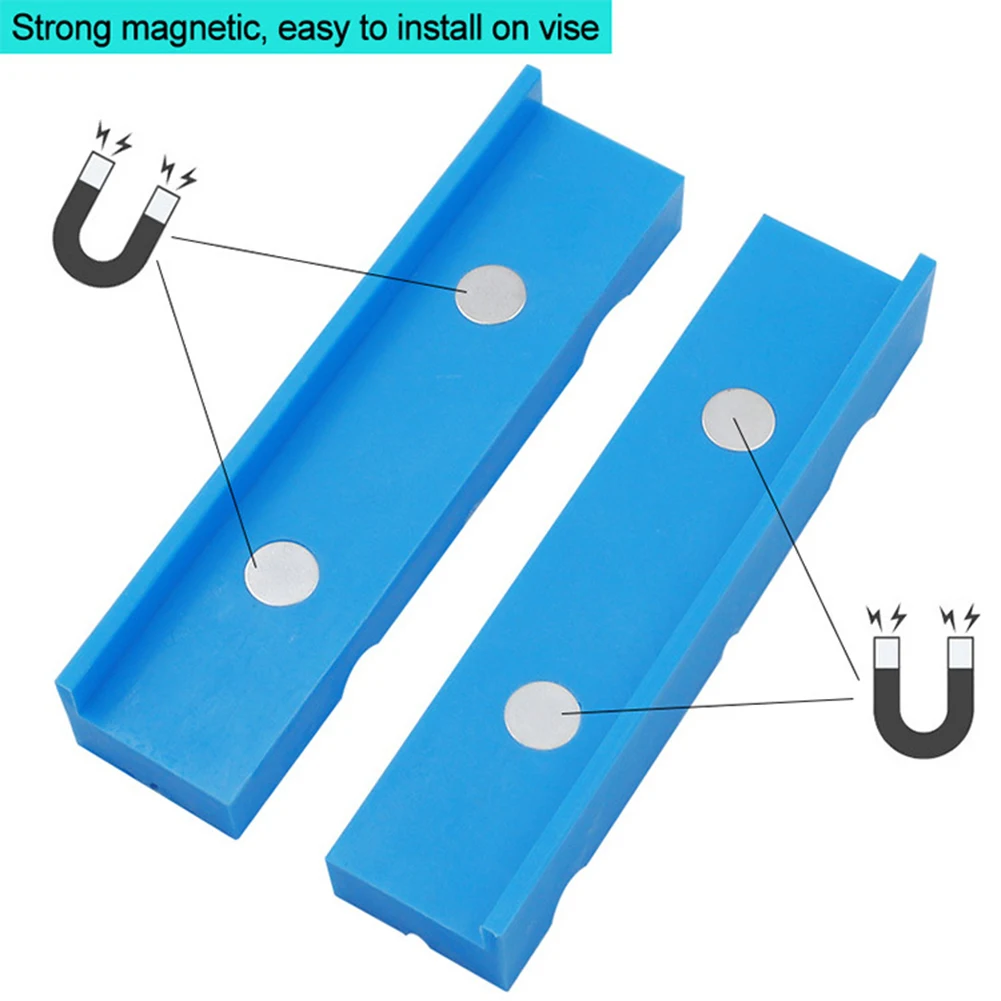 คู่แม่เหล็ก Soft Pad ขากรรไกรยางสำหรับโลหะ Vise 5.5นิ้วยาว Pad Bench Vice Vise Jaw Pads Vise ป้องกัน Strip