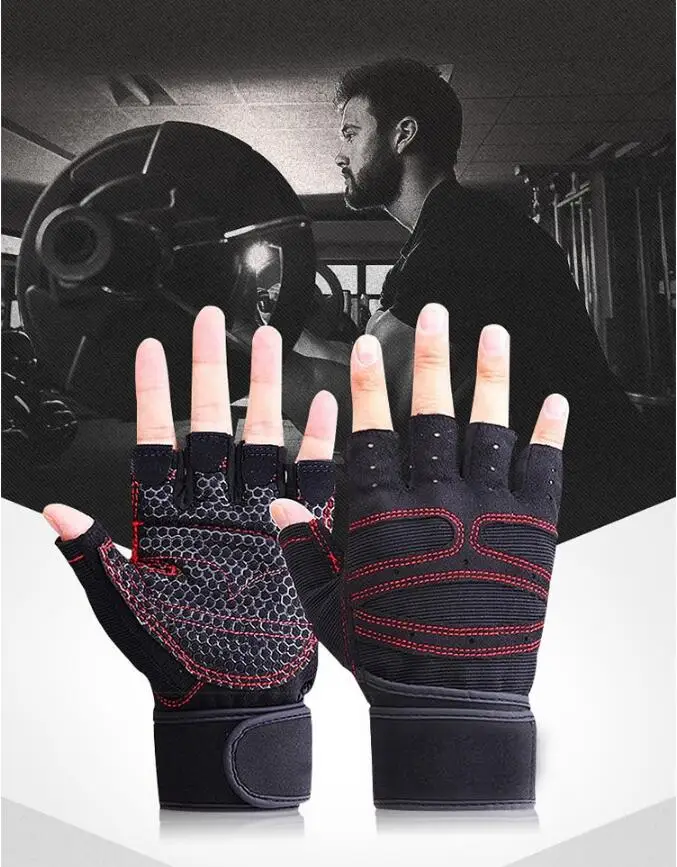 Guantes de gimnasio para levantamiento de pesas con palma antideslizante para Crossfit, entrenamiento de ejercicio, Fitness y culturismo para