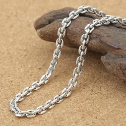 Pure Silver 3mm necklace S925 Sterling Silver Jewelry Square Men Women Necklace Chain 925 silver Round chain necklace