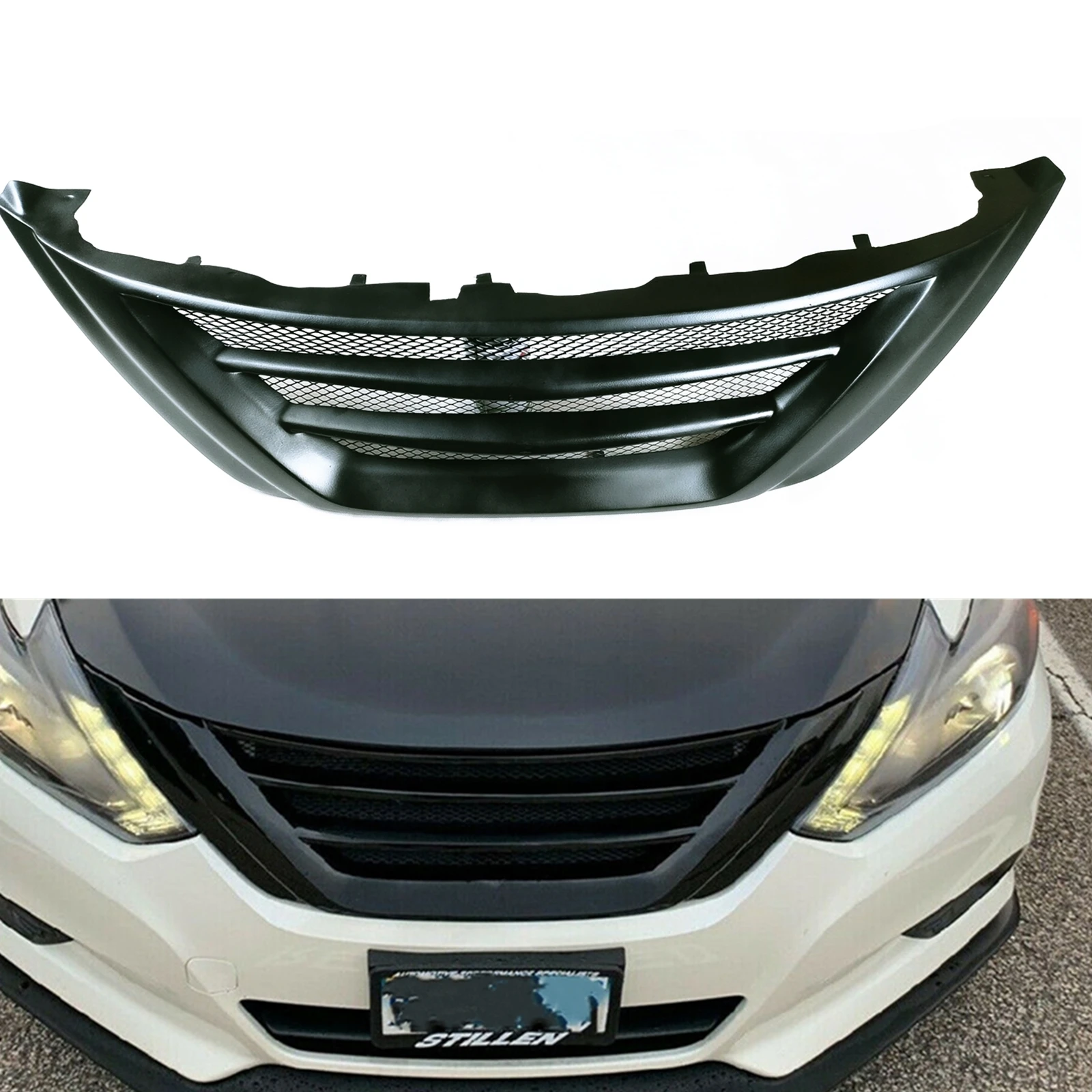 

For Nissan Teana Altima 2016 2017 2018 Front Grille Racing Grills Fiberglass/Carbon Fiber Car Upper Bumper Hood Vent Mesh Grid