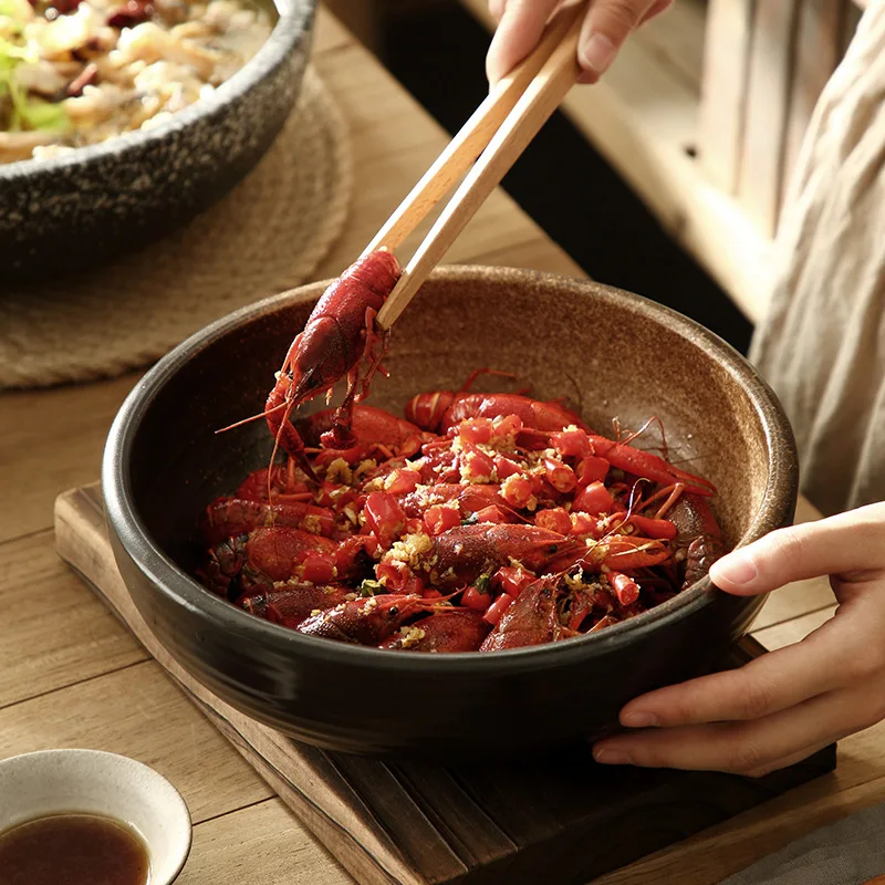 LingAo-Ceramic Soup Bowl, Sauerkraut Fish Bowl, Spicy Crayfish Bowl, Suitable for Home and Restaurant