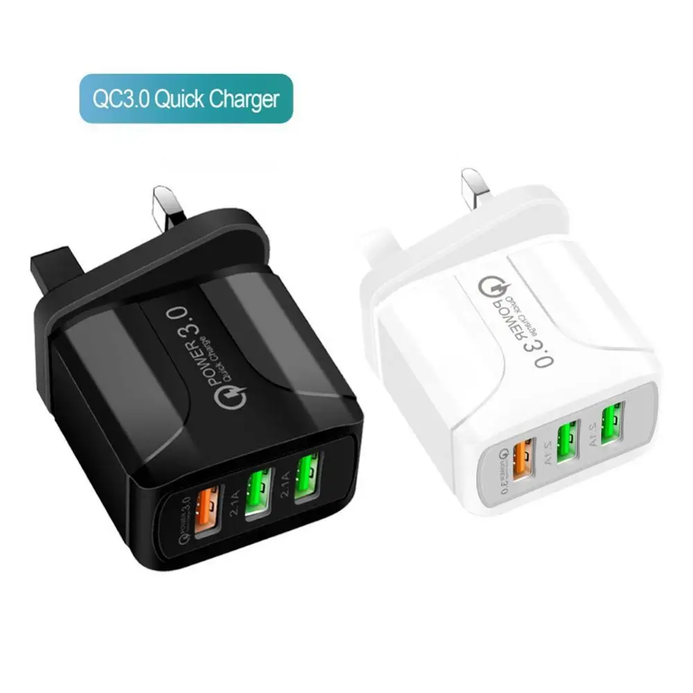 Travel 5 1A QC3 0 Fast Charging 3 USB Ports Wall Charger Adapter for iPhone Over Current And Over Voltage Protection