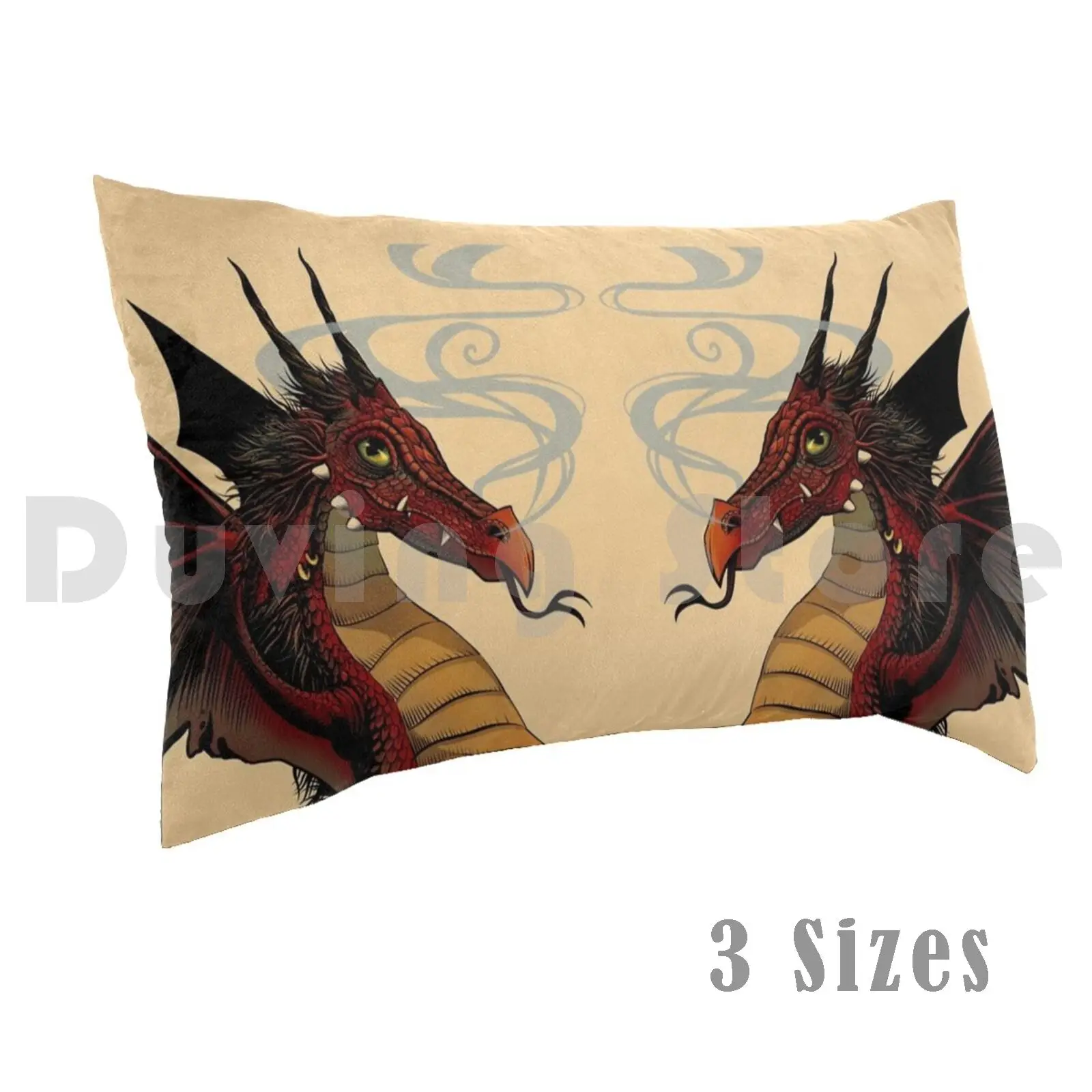 Red Dragon Pillow Case DIY 50*70 Dragon Red Fantasy Smaug Fantasy Creatures Creatures Medieval Middle Ages