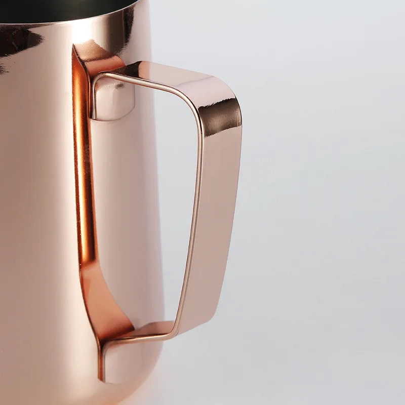 Rose Gold Milk Frothing Pitcher 600ml, Stainless Steel Pouring Jug Frother Cups for Coffee Cappuccino Latte Art