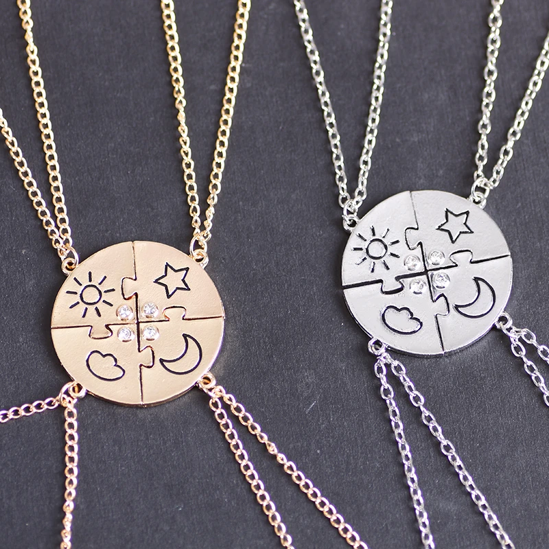 Set Di 3 Collane Dell'Amicizia Per BFF Con Ciondolo Magnetico | Unicorno, Farfalla E Cuore Paillettes | Regalo Per Ragazze