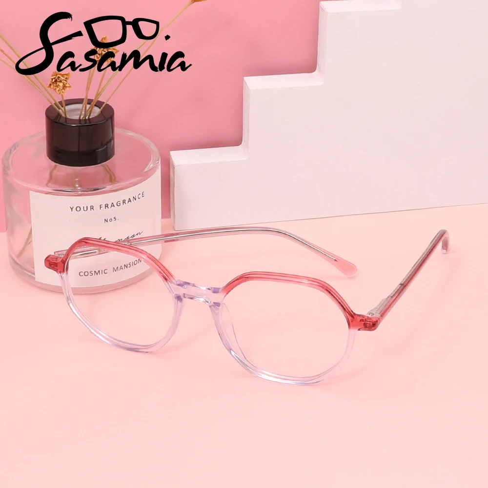 

SASAMIA Lady Glasses Frame Patchwork Oval Design Women Optical Myopia/Reading Eyeglasses Frame Prescription Spectacles Frames