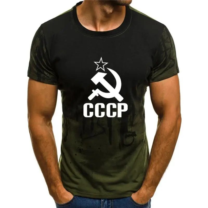 Mens T-Shirt Summer CCCP Russian 3d T Shirts Men USSR Soviet Union Man Short sleeve Tshirt Moscow Mens Tees O Neck Tops clothing