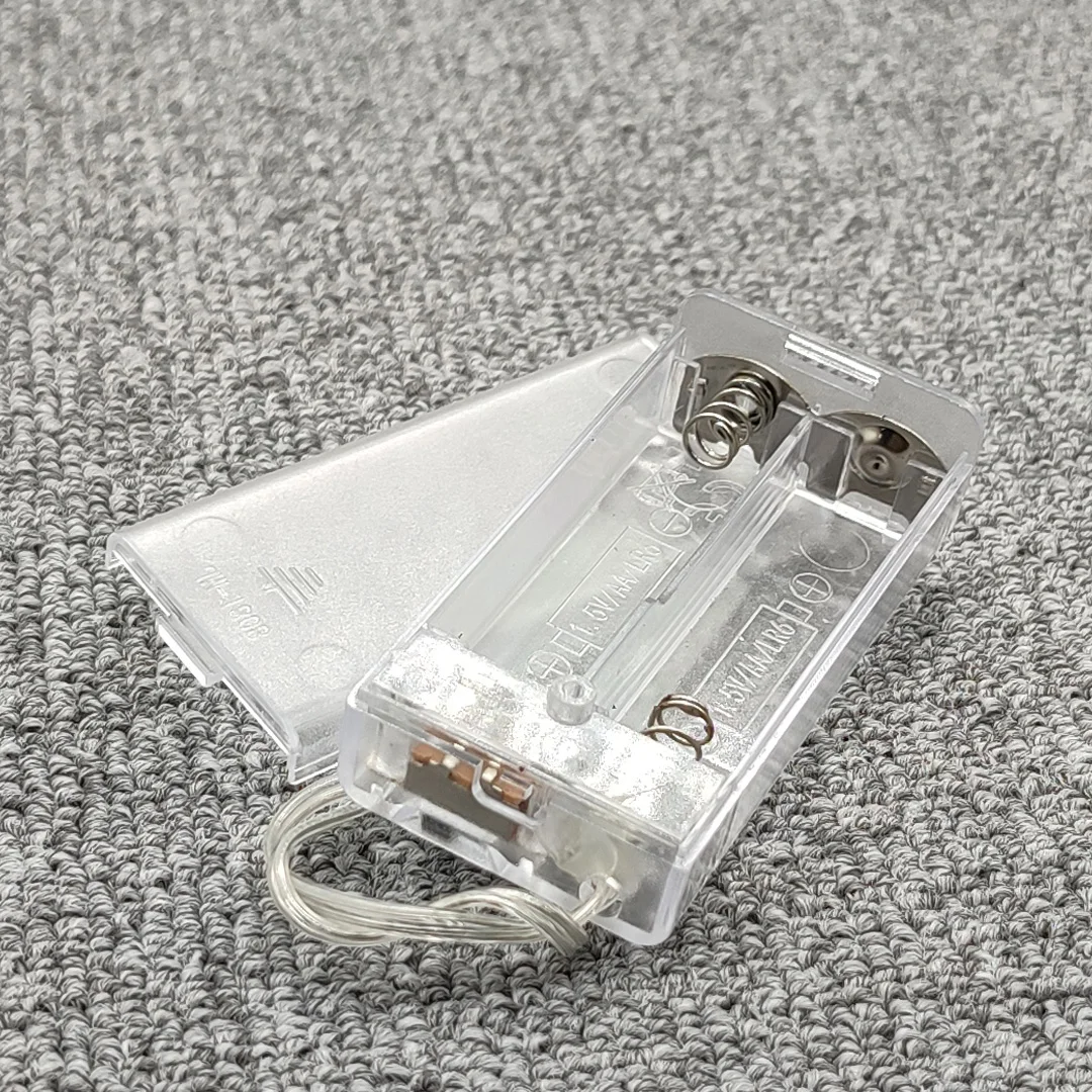 5Pcs 2 AA Battery Holder AA Battery Box Case With Switch New 2*AA 3V Battery Holder AA Case With Switch Transparent