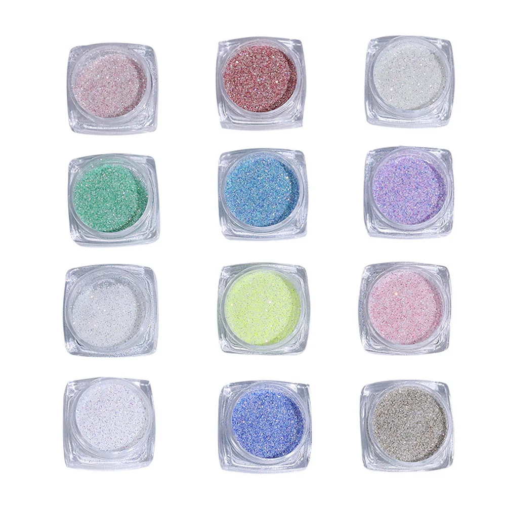 3g/Flasche 12 farben Aurora Meer Salz Kristall Diamant Pulver Nail art Super Flash Zucker Pulver Pigment Polnischen gel Maniküre Decor # P