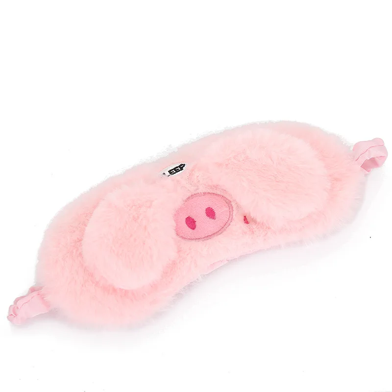 Cartoon Pig Sleeping Eye Face Mask Sleep Goggles Mask Blindfold Eyeshade Traveling Sleep Cover Stuffed Sheep Rest