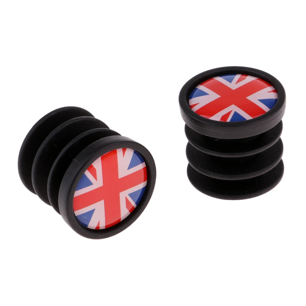 1 Pair Bicycle National Flag Handlebar End Plugs For MTB Mountain Road Bike Bicycle Grips Parts - 22mm Dia