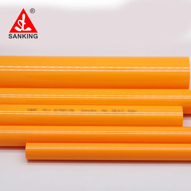 Sanking UPVC Orange Pipe PVC Pipe Coupling 2pcs 20mm Water Supply Fish Tank PVC Pipe Joints Aquarium Drainpip