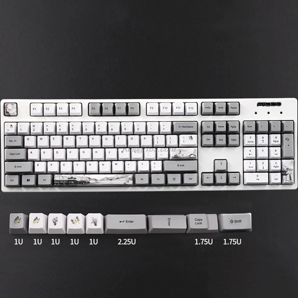 

113 Key Ink Landscape Keycap OEM PBT 5-Surfaces Dye Mechanical Keyboard Keycap