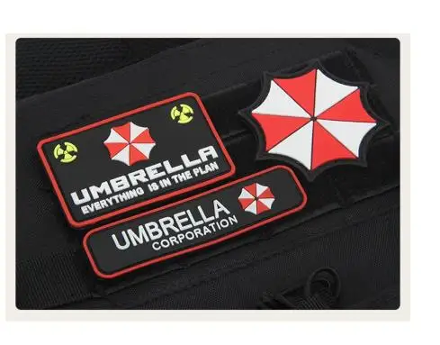 UMBRELLA HAZARD Hook & Loop PATCH BADGE PVC