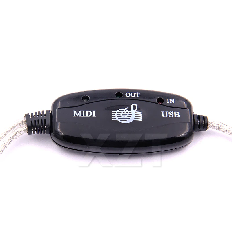 USB Cable IN-OUT MIDI Converter for PC to Electronic Organ Music Audio Keyboard with LED Adapter Cord for Computer Windows 7