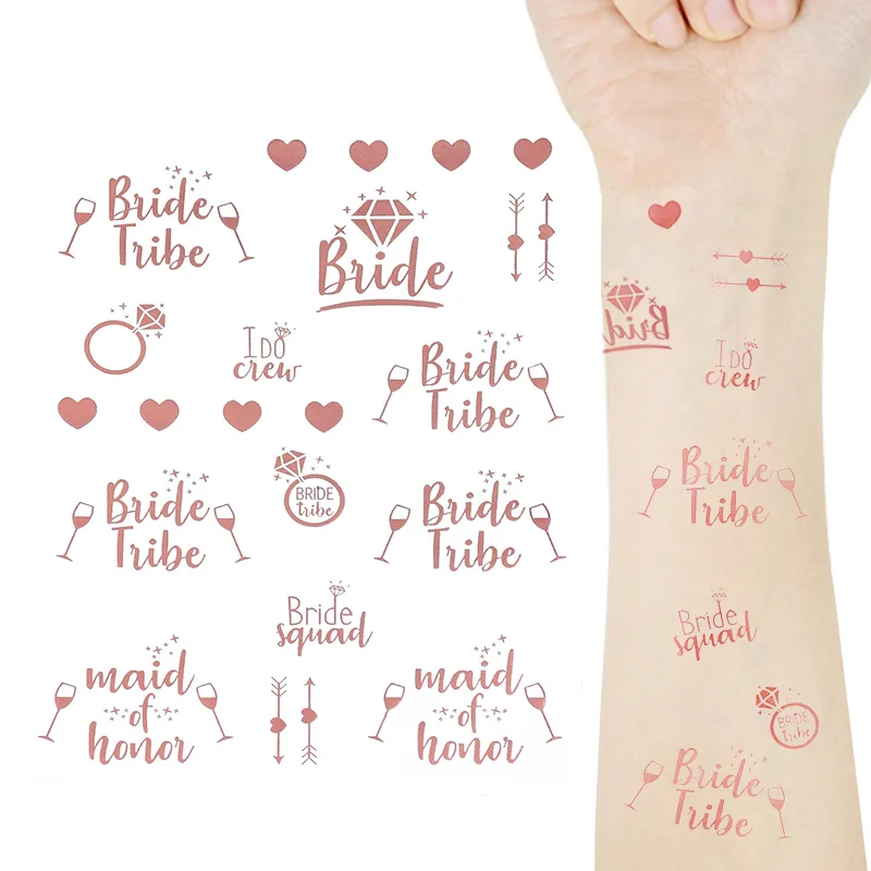 Team Bride Temporary Tattoos Stickers Wedding Decor Bride To Be Hen Bachelorette Party Decor Supplies Bridal Shower Girl Favors