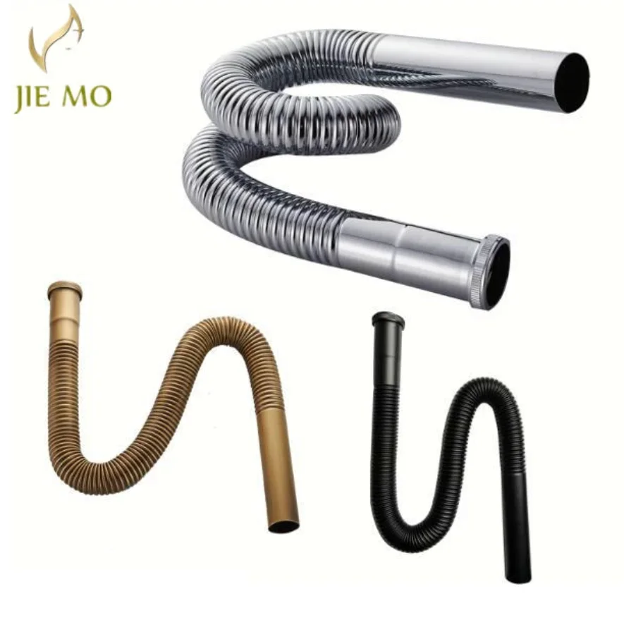 brass Cess-Pipe Drain Plumbing Plomberie Flexible Drain Hose Kitchen Sink Hose Pipe Drainer Plumbing Hose Tube Basin sink