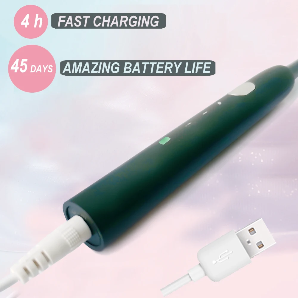 Cepillo de dientes eléctrico sónico, recargable por USB, portátil, para limpieza Dental, cepillo de dientes electrónico, para viajes y uso doméstico