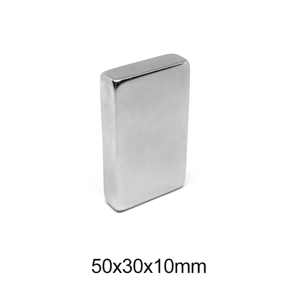 1/2/3PCS 50x30x10 Big Quadrate Powerful Magnets N35 Permanent Magnet 50x30x10mm Powerful Neodymium Magnetic Magnet 50*30*10 mm