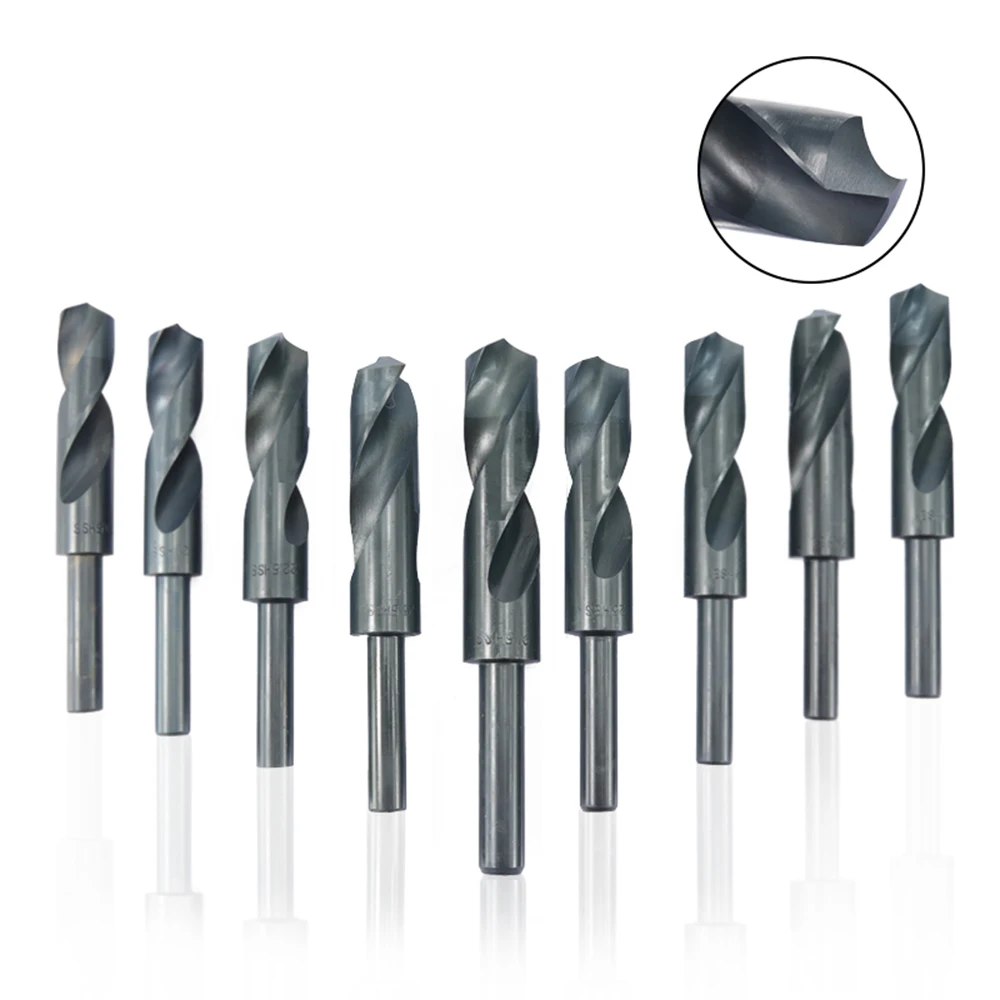 

Twist Drill Bit Reduced Shank 1/2'' Nitride Coated Metal Hole ing Cutter Gun HSS