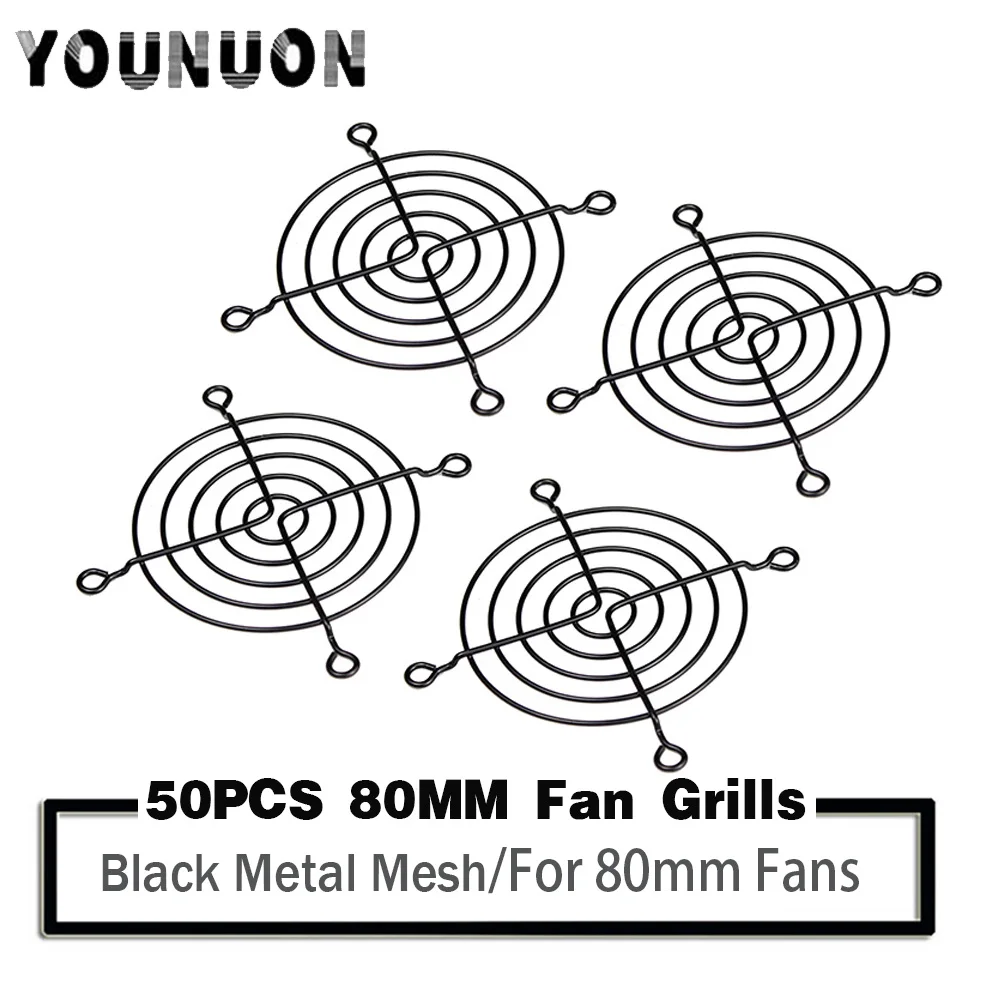 50 Pieces 80mm Fan Grills Metal Mesh Finger Guard Protective Net Fan Grill 80mmx80mm Grills for 8010 8015 8020 8025 8038