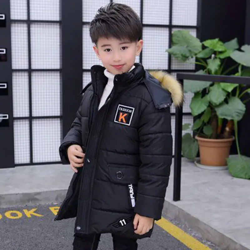 New Children\'s Clothing Coats Plus Thick Velvet Outerwear Detachable Hat for Kids Parkas Winter Down Cotton Padded Jacket Boys