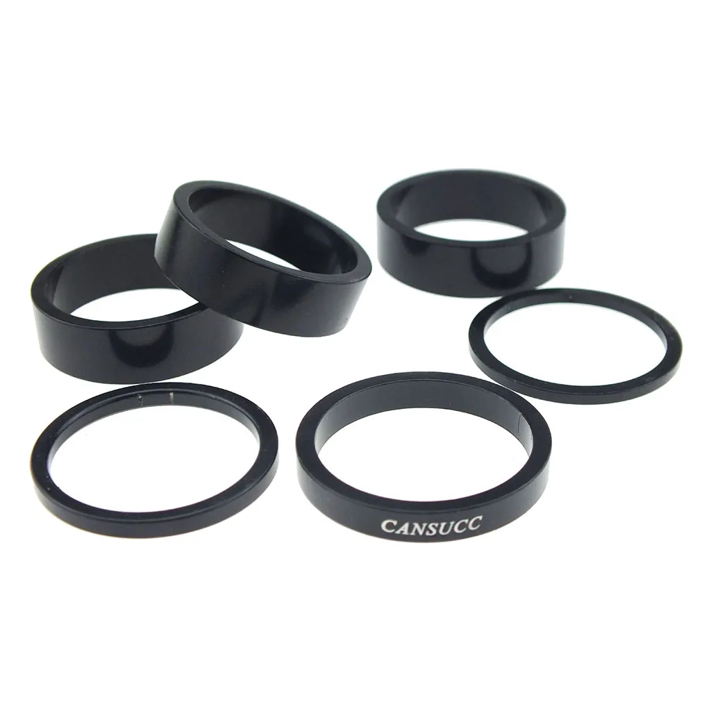 6 Pack Mountain MTB Bike Stem Spacers Headset Spacer Kit Universal Fit 1 1/8-Inch Stem Bicycle Accessories