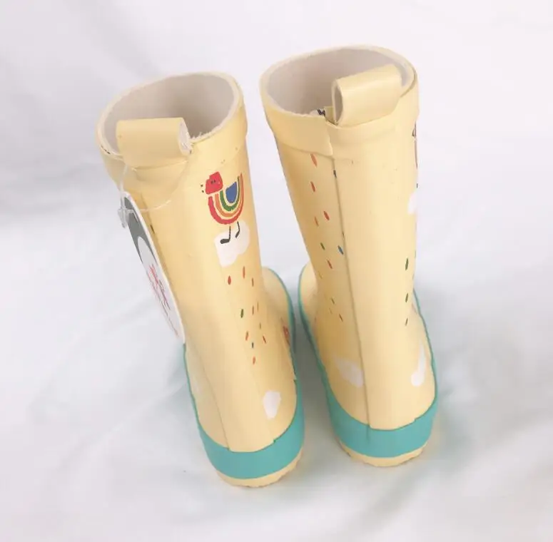 2022 New Style Kids Rain Boots Boys Girls Waterproof Cartoon Printed Water Shoes Rubber Boots Non-Slip Shoes