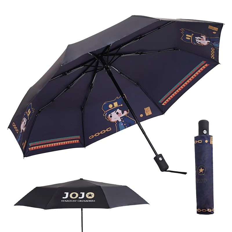 New creative design folding umbrella two-sided printing waterproof umbrella High quality JoJo's Bizarre Adventure Cosplay Prop 2