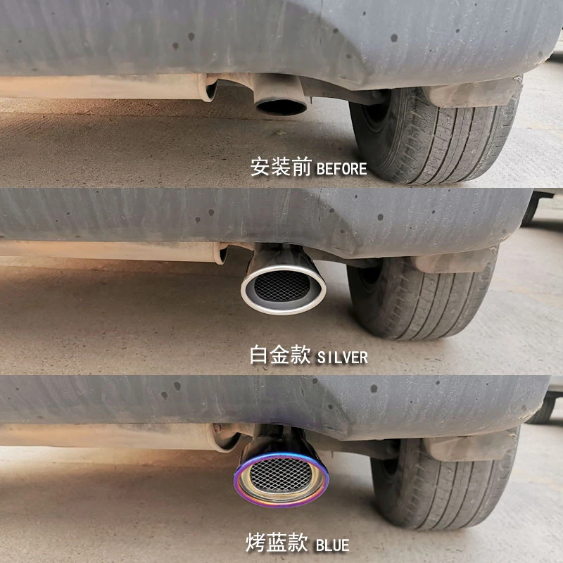accesorios Car Exhaust Tip Stainless Steel Carbon Firber Pipe Chrome Tail Muffler Accessories Decorative pipe For ix35 hyundai 2