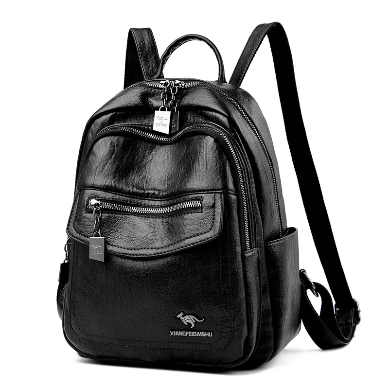 Frauen Rucksack Mode und Elegante Tasche Weiche Leder Solide Rucksack Zipper Komfortable Tasche für Damen Designer Reise Rucksack