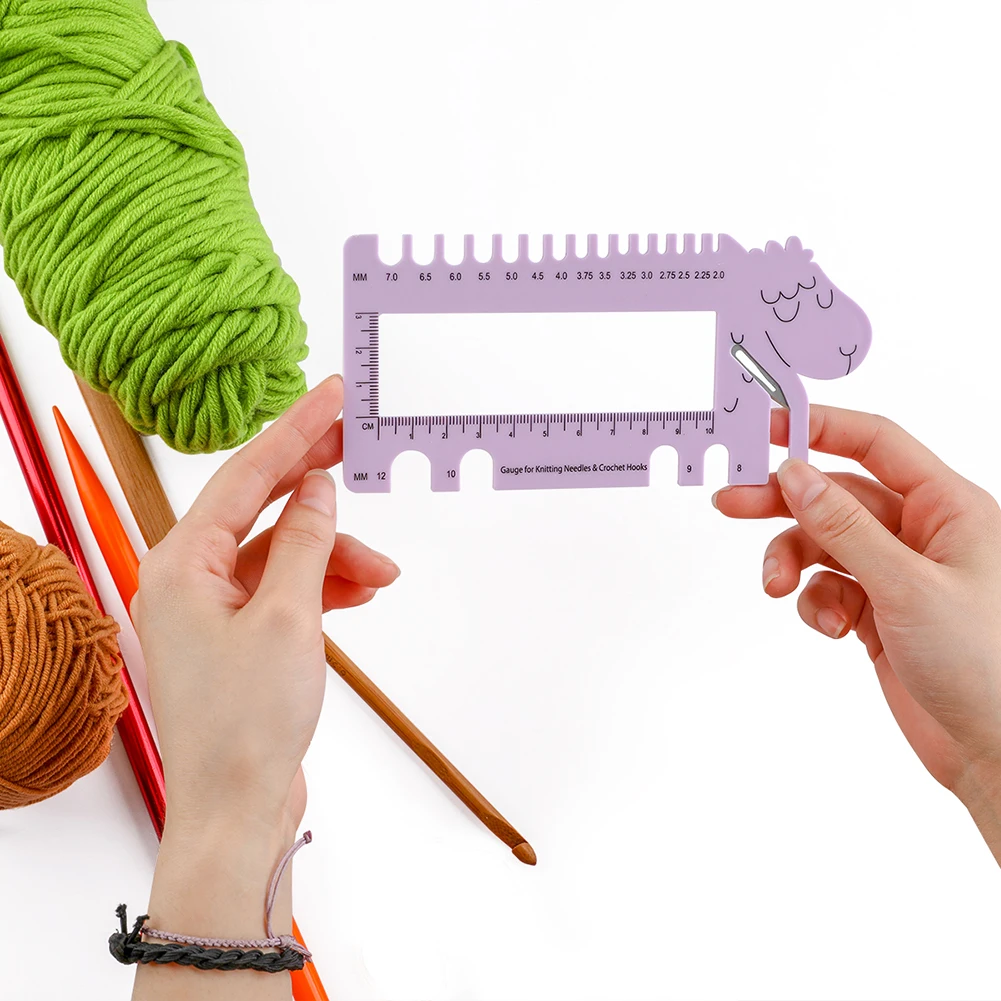Multifunctionele Schapen فورم Naaien Breien Haaknaald Naalden Heerser قياس Grootte Gids تلبية حاكم Diy Ambachtelijke Accessoire