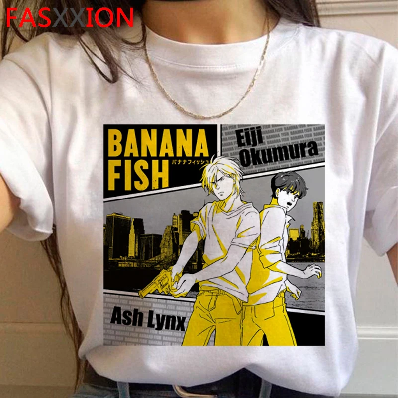 Banana Fish t shirt male vintage harajuku print  tshirt t shirt streetwear