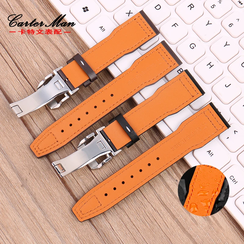 Double sided cowhide watchband for IWC universal pilot Little Prince Watch strap cowhider Men's mark 18 Dafei Portugal Bracelet