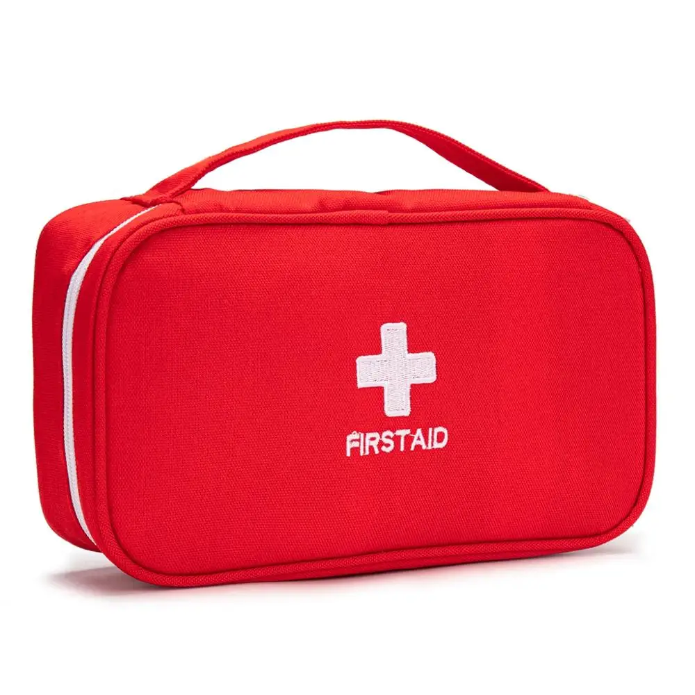 Red First Aid Bag Empty Travel Rescue Bag Empty Pouch First Responder Storage Compact Survival Medicine Bag