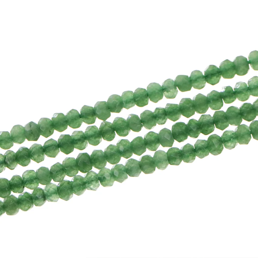 WUBIANLU 2x4mm Faceted Aventurine Agates Crystal Jaspers Beads Accessory For Jewelry Making DIY Necklace Bracele 22 Colors