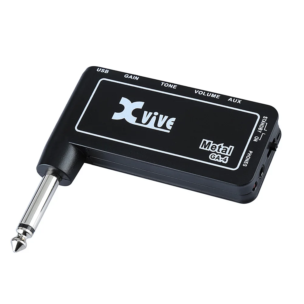 Xvive Mini Portable Rechargeable Electric Guitar Plug Headphone Amp Amplifier GA-3 Classic Rock / GA-4 Metal / GA-5 Delay