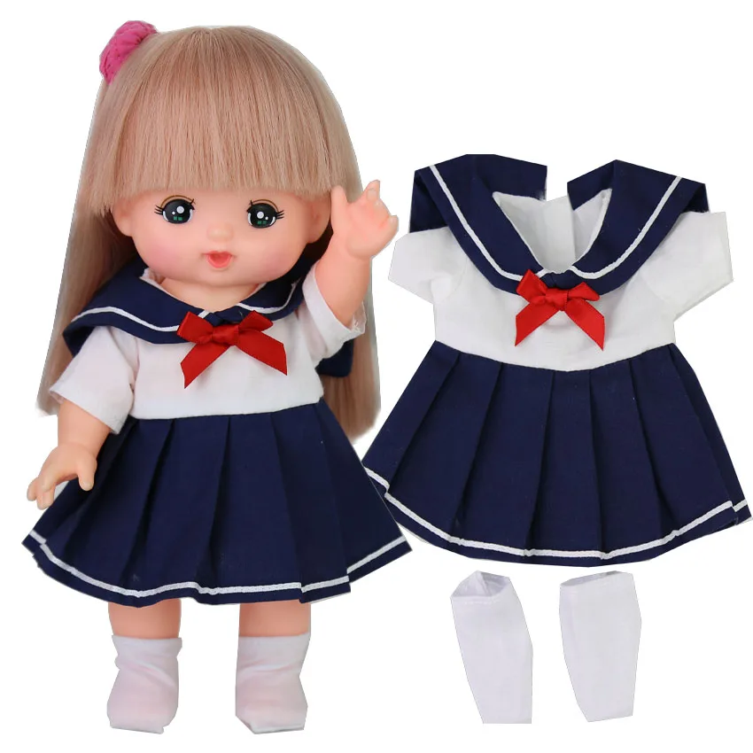 25cm MellChan Little Merlot Doll Suit Doll Clothes Skirt Set Sailor Suit Dress Uniform Skirt Doll Accessories Girl Toy Gift