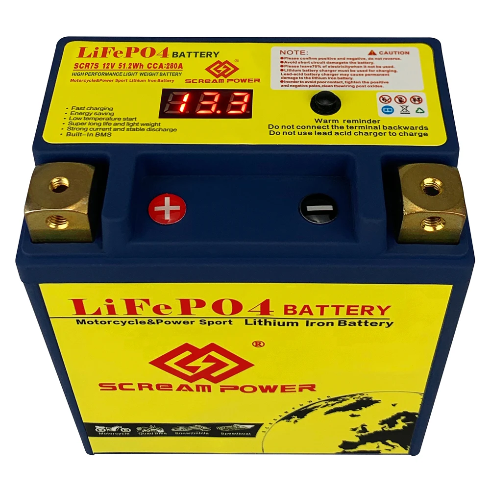 Model 7S LiFePO4 Motorcycle Lithium ion Battery 12V 48Wh CCA 260A Lithium iron Phosphate Scooter Batteries YTZ7S YTZ7S-BS CTZ7S