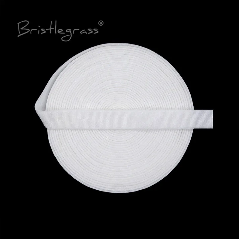 

BRISTLEGRASS 50 100 Yard Nylon Bra Strap Elastics Band 3/8" 1/2" 5/8" 10mm 13mm 15mm Shoulder Tape Headband Lingerie Sewing Trim