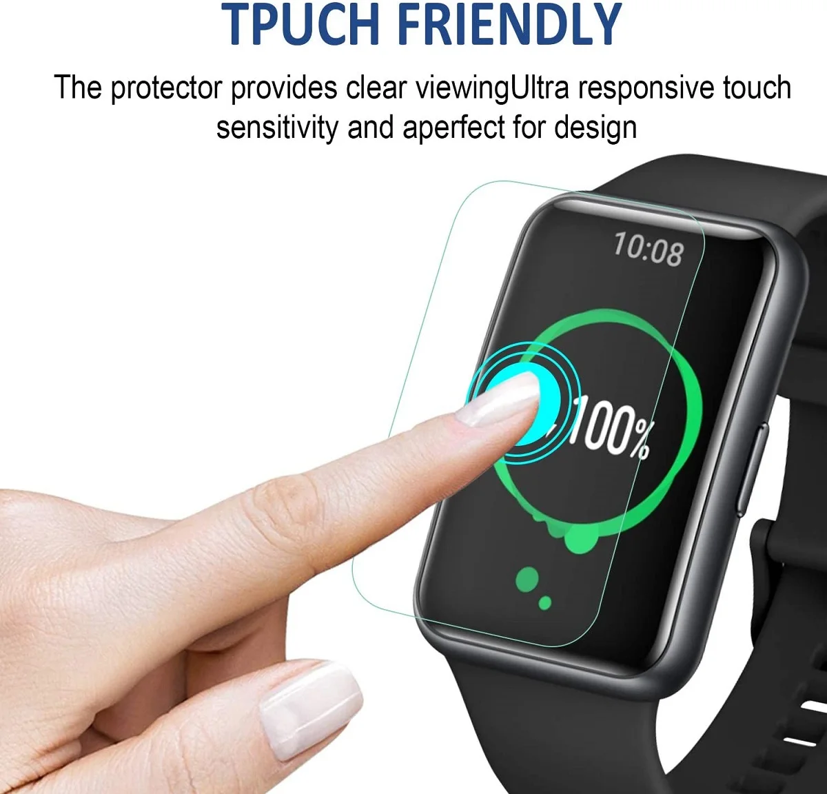 Screen Protector Film For Huawei Watch Fit / Honor Watch ES Full Coverage Clear 3D-Curved Soft Edge Protective Cover Accessories