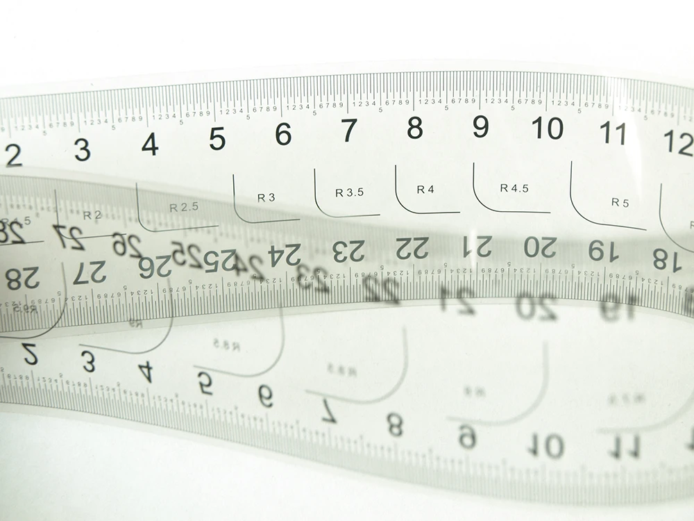 Precisão Gauge Transparente Film Ruler Centímetro Polegada Roll Tape Micrômetro Calibração Film Ruler