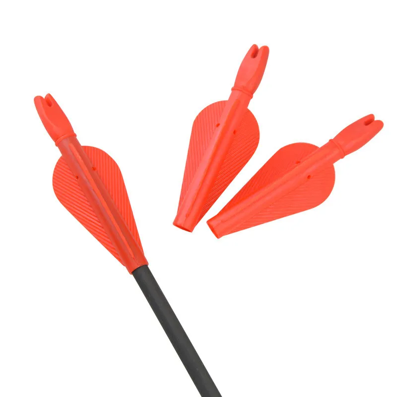 12/24/48pcs Archery Arrow Nocks and Feather Siamese Coat High Quanlity Plastic Feathers Fit OD 8mm Fiberglass Wood Arrow Shaft
