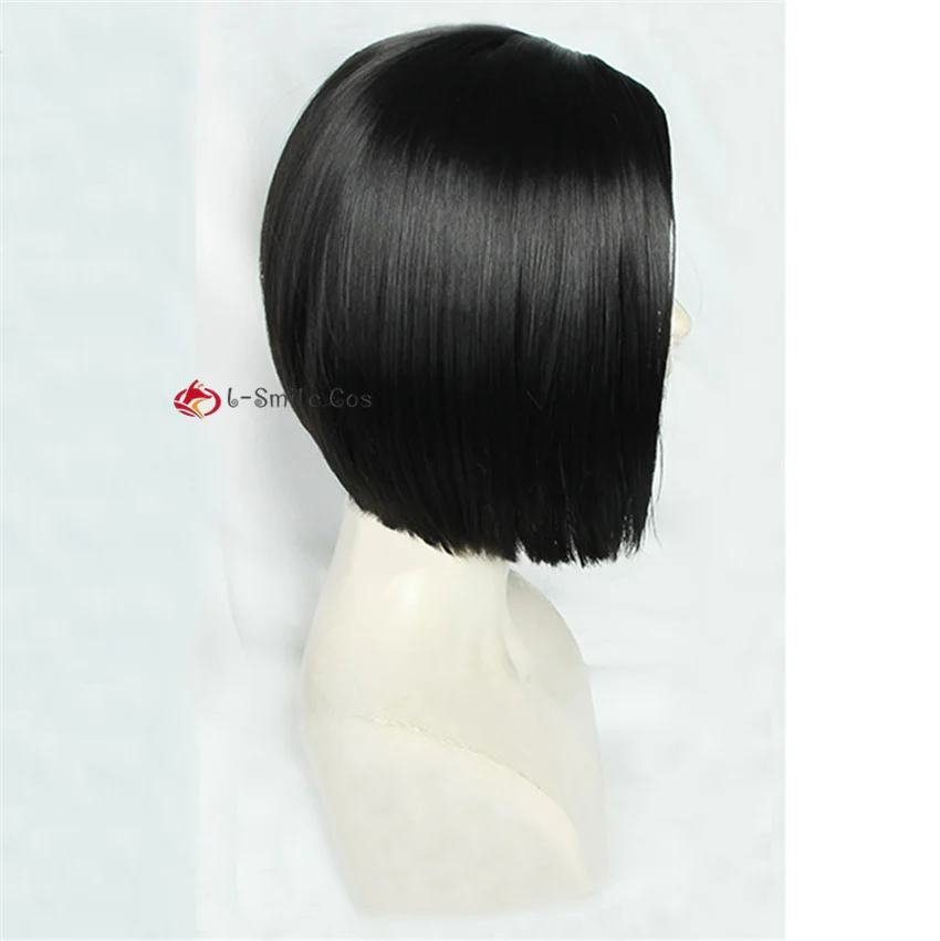 Game  Viper Cosplay Wig Short Straight Black Cosplay Wigs Heat Resistant Synthetic Hair Halloween Role play + Wig Cap