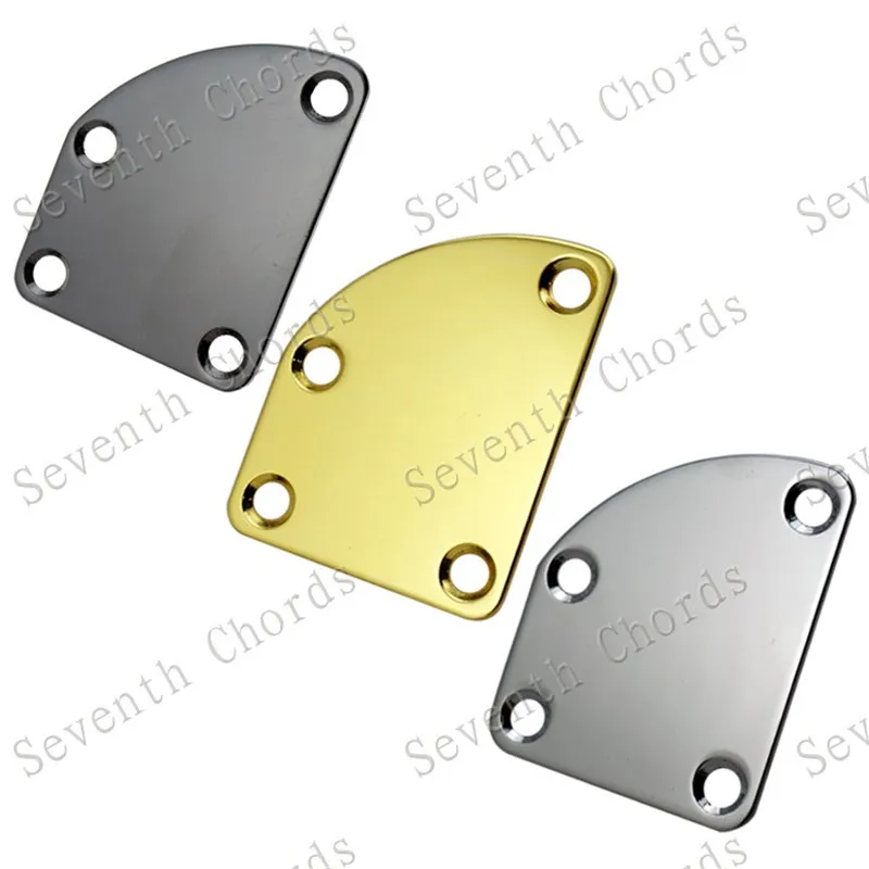 A Set Electric Bass Guitar Neck Plate Unfilled Corner Type Neck Joint Plate Guitar Parts Chrome Black Golden Guitar Accessories